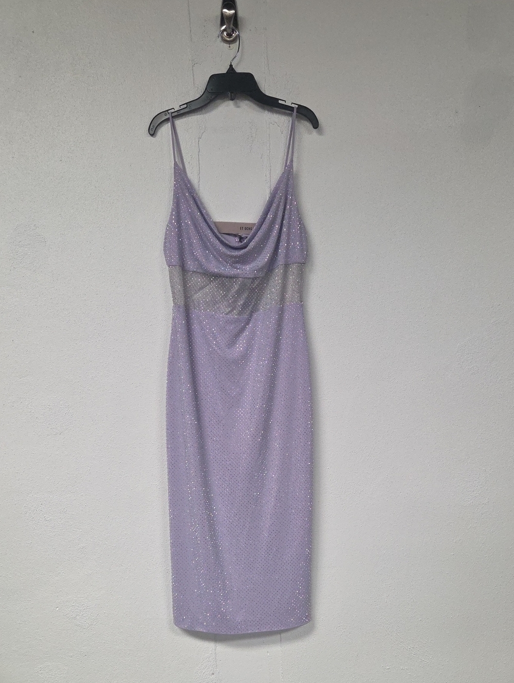Sparkle Cowl Midi Dress in Lavender